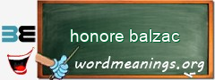WordMeaning blackboard for honore balzac